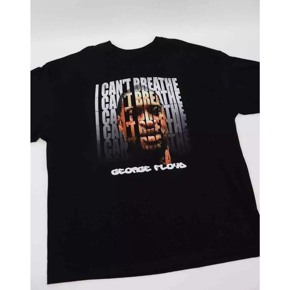 Vintage GEORGE FLOYD I CAN'T BREATH TEE SHIRT BLACK LARGE (fits Mens Medium)